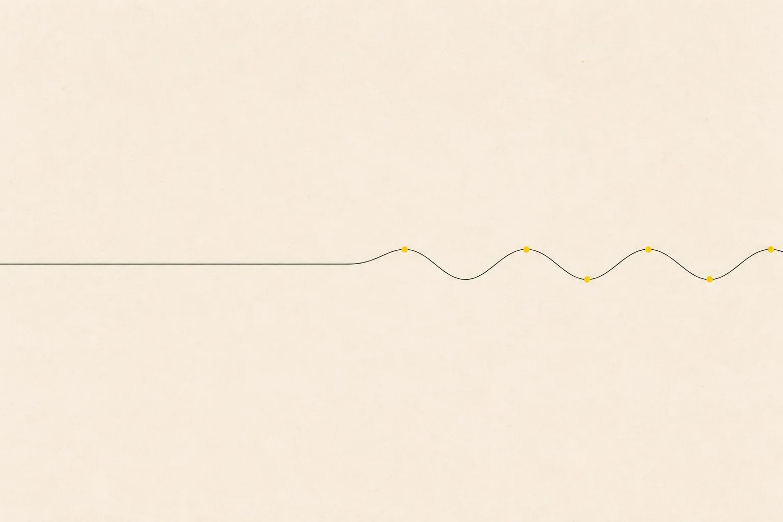 Abstract artwork of a flat line turning into a rhythmic wave