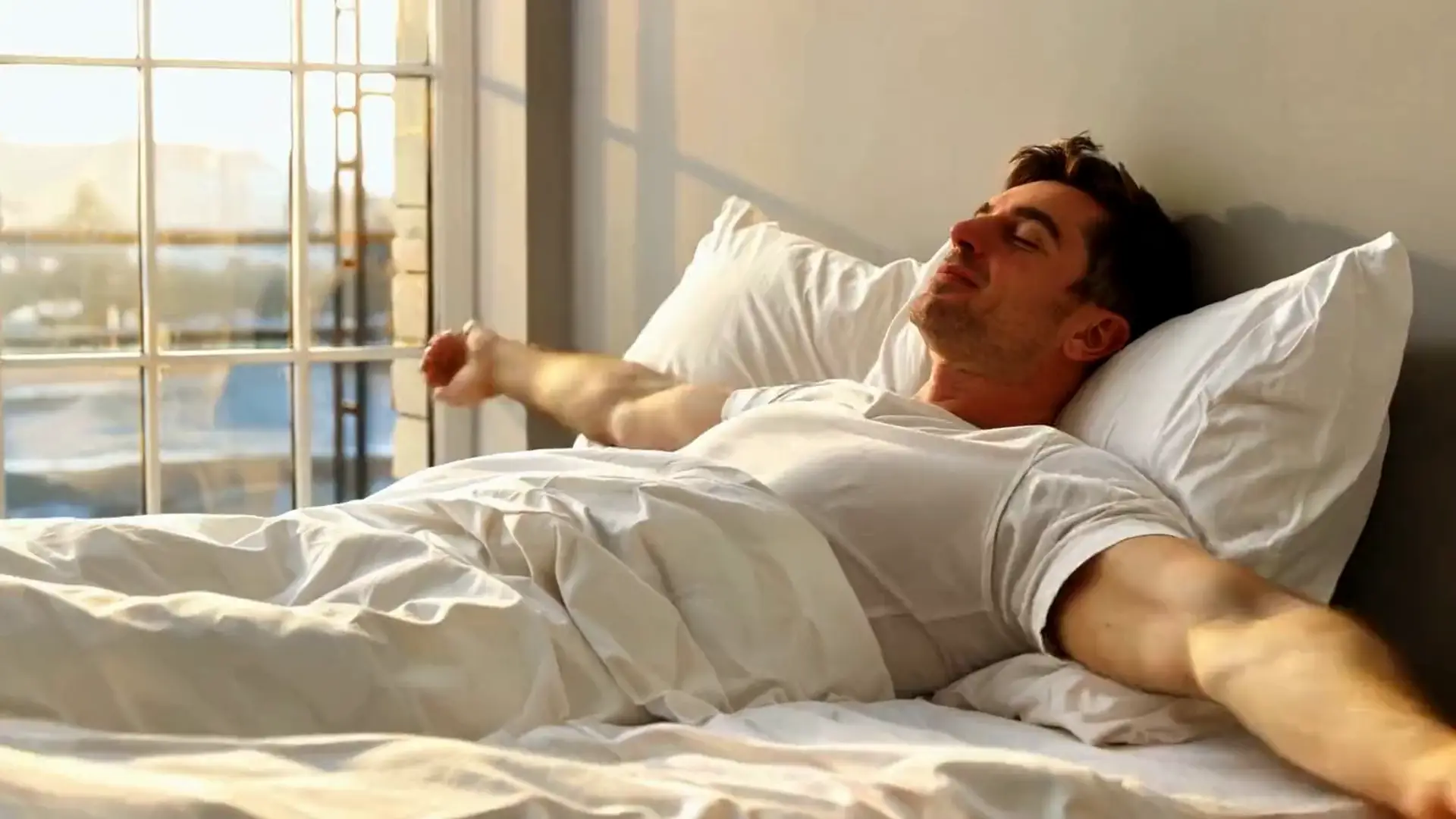 A silent film following five people through an ordinary better week — waking easily in morning light, making coffee unhurried, arriving at a Georgian townhouse, walking a tree-lined avenue together, talking with a specialist, and standing in warm late-afternoon light.